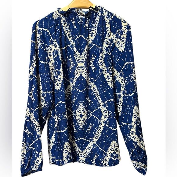 Rebecca Taylor Silk Batik Long Sleeve Blouse - Picture 5 of 9